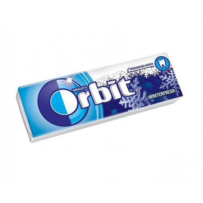 ЖЕВАТЕЛЬНАЯ РЕЗИНКА ORBIT WINTERFRESH РИГЛИ РОССИЯ 14 ГР